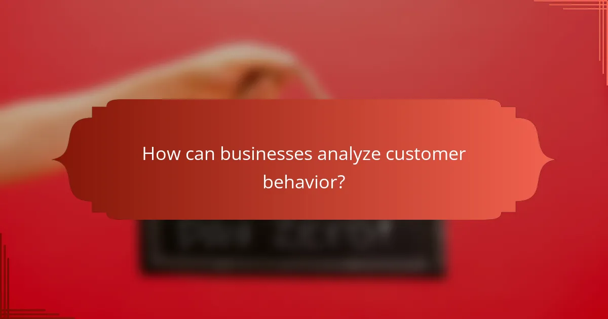 How can businesses analyze customer behavior?