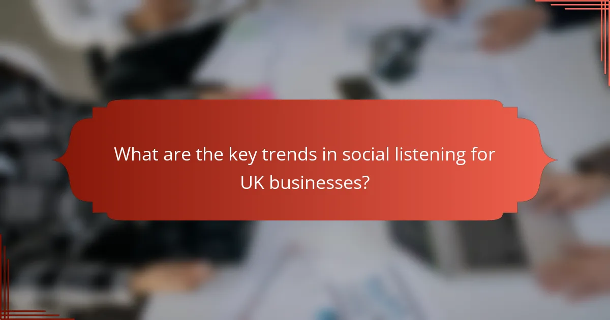 What are the key trends in social listening for UK businesses?
