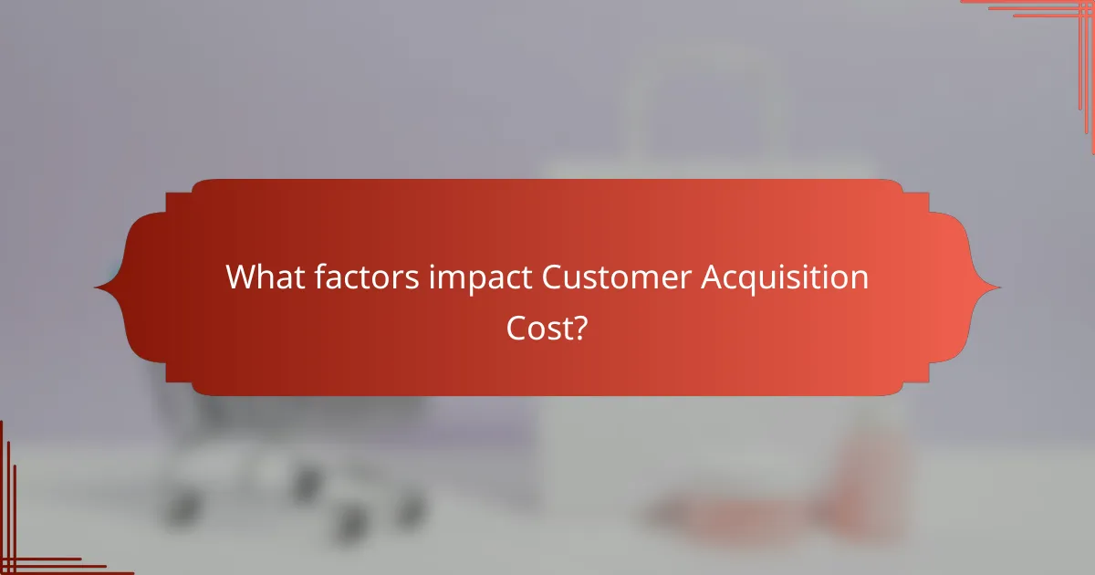 What factors impact Customer Acquisition Cost?