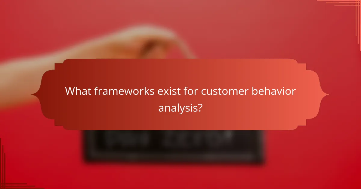 What frameworks exist for customer behavior analysis?
