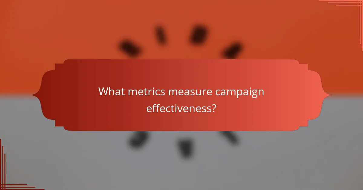 What metrics measure campaign effectiveness?