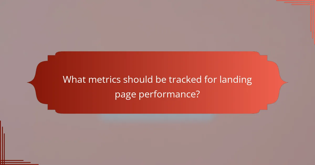 What metrics should be tracked for landing page performance?