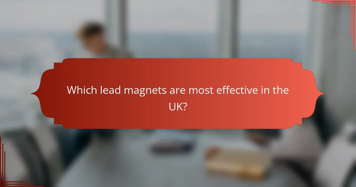 Which lead magnets are most effective in the UK?